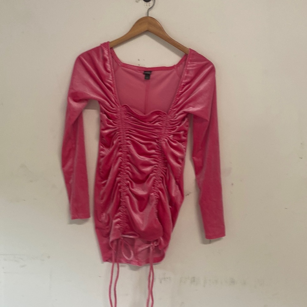 Wild Fable Bright Pink velvety dress size small.